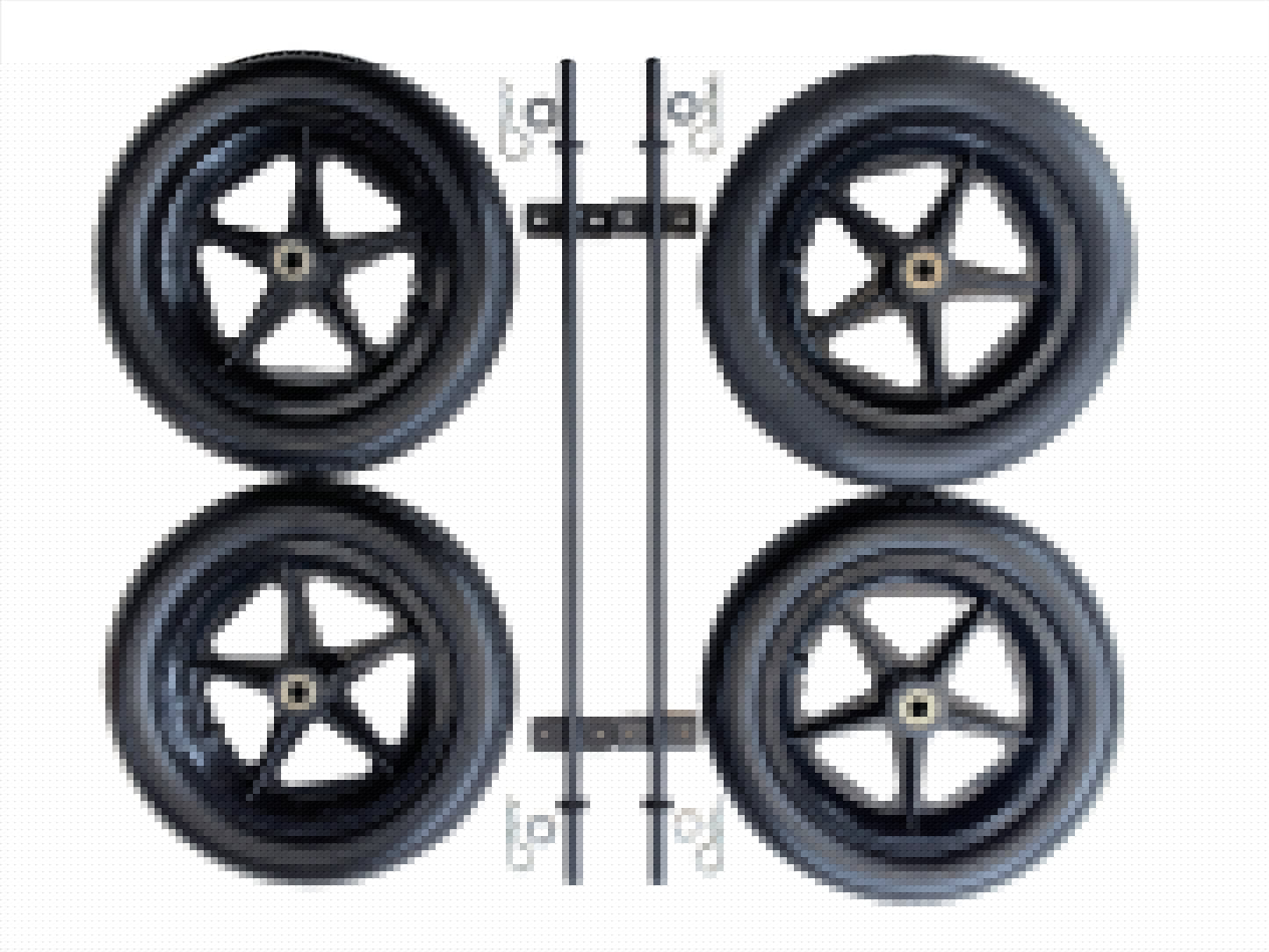 12" Wheels & Axle Set