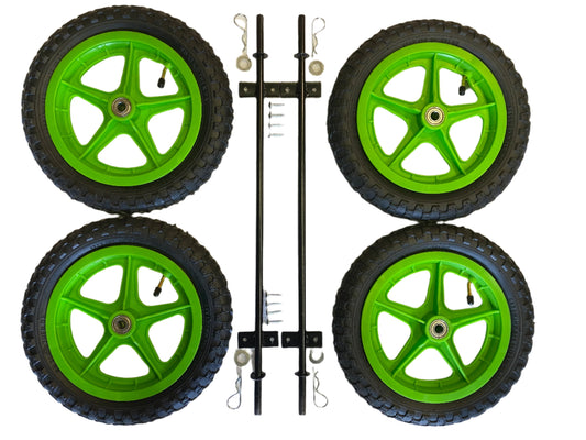 12" Green Wheels & Axle Set