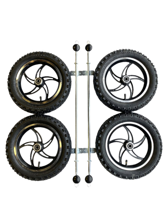12" Black Alloy Wheels & Axle Set